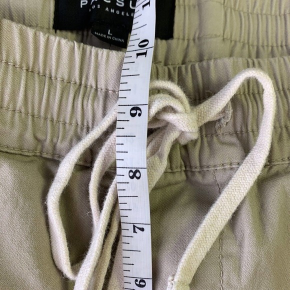 Pacsun Mens Shorts‎ Sz L Khaki Beige Brown Distressed Destroyed Drawstring Waist - Picture 7 of 8